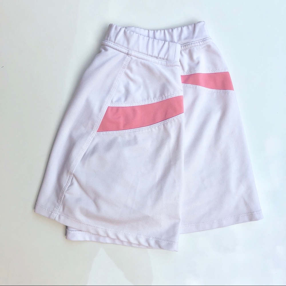 WHITE AND PINK WORKOUT TENNIS SKIRT BCG